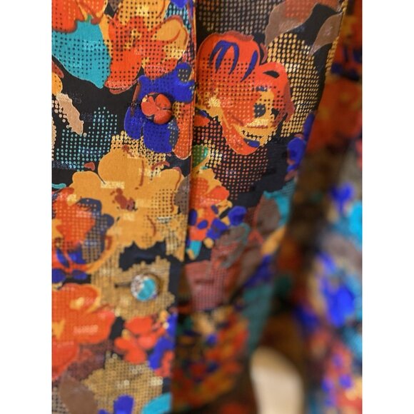 Vintage Top Jacket Blouse by Cali a Division of Carry Back Ltd Size 18W Floral - Picture 4 of 11
